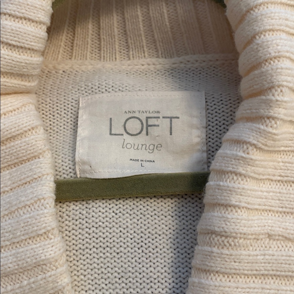 LOFT Ivory Ribbed Cardigan - Picture 4 of 4
